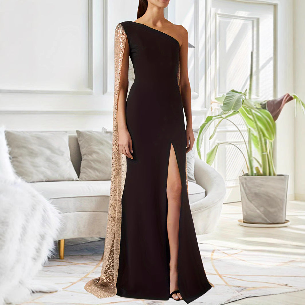 One-shoulder Glitzer-Kleid